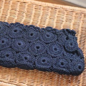 Handmade Crocheted Navy Blue Clutch